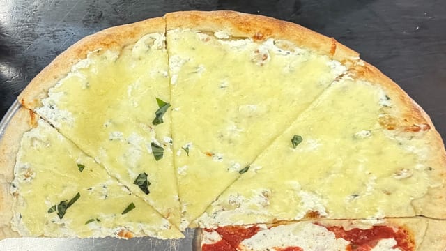 White Pizza Slice.