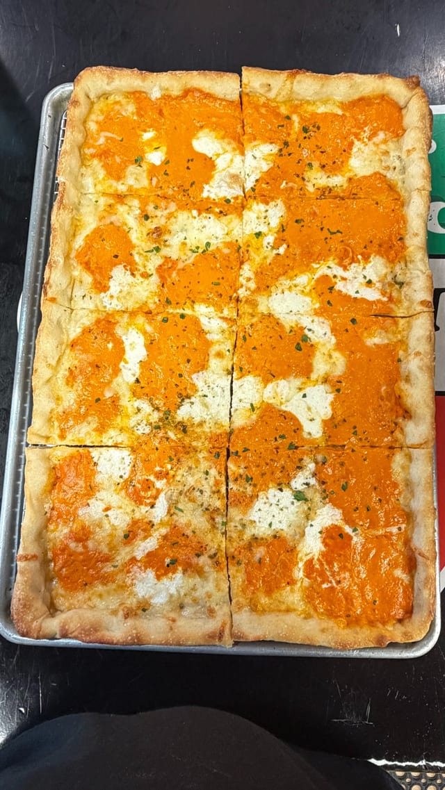 Grandma Alla Vodka Pizza.